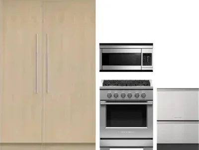 5 Piece Package Includes Refrigerator, Freezer, Range, Microwave And Dishwasher